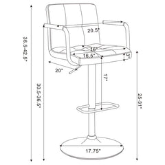 Palomar Adjustable Height Bar Stool Grey and Chrome - 121096