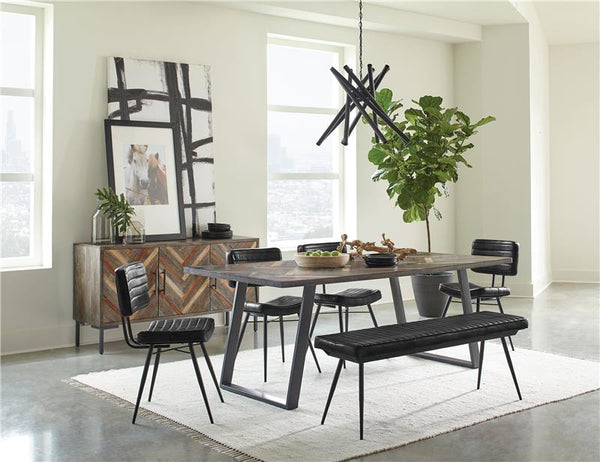Partridge Padded Side Chairs Espresso and Black (Set of 2) - 110652