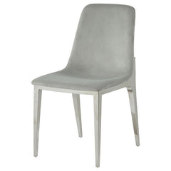 Irene Upholstered Side Chairs Light Grey and Chrome (Set of 4) - 110402