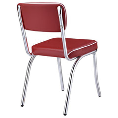 Retro Open Back Side Chairs Red and Chrome (Set of 2) - 2450R
