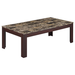 Rhodes 3-piece Faux Marble Top Coffee Table Set Brown - 700395