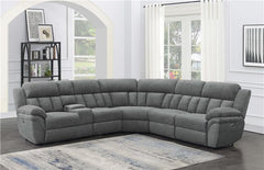 Bahrain 6-piece Modular Power Reclining Sectional Charcoal - 609540P