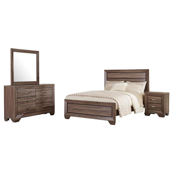 Kauffman 4-piece Eastern King Bedroom Set Washed Taupe - 204191KE-S4