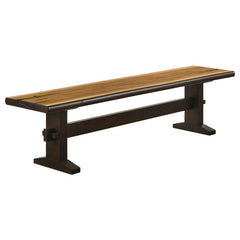 Bexley Rectangular Live Edge Dining Set Natural Honey and Espresso - 110331-S6