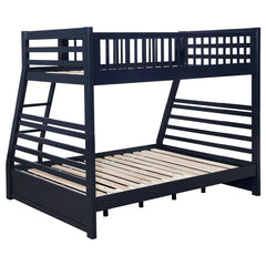 Ashton 2-drawer Wood Twin Over Full Bunk Bed Navy Blue - 460181