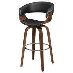 Zion Upholstered Swivel Bar Stool Walnut and Black - 100205