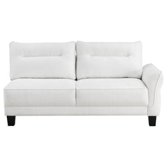 Caspian Upholstered Curved Arm Chaise Sectional Sofa White - 509550