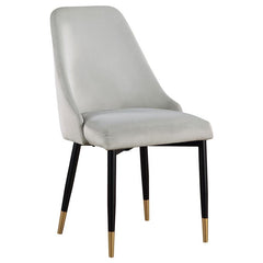 Gabrielle Upholstered Solid Back Dining Side Chair Grey and Black (Set of 2) - 190362