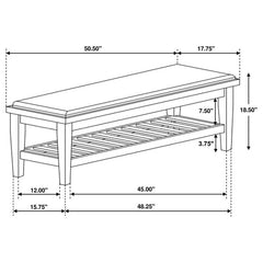 Franco Bench Brown and Antique White - 205337