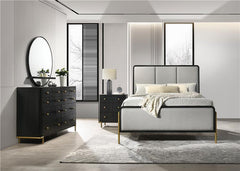 Arini 4-piece Eastern King Bedroom Set Black and Grey - 224331KE-S4