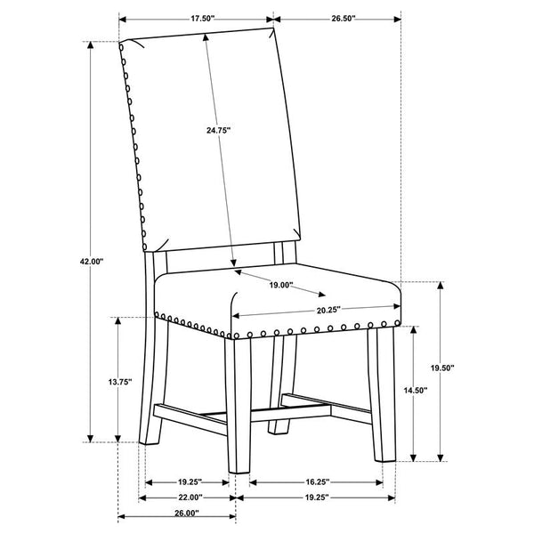 Twain Upholstered Side Chairs Warm Grey (Set of 2) - 109142