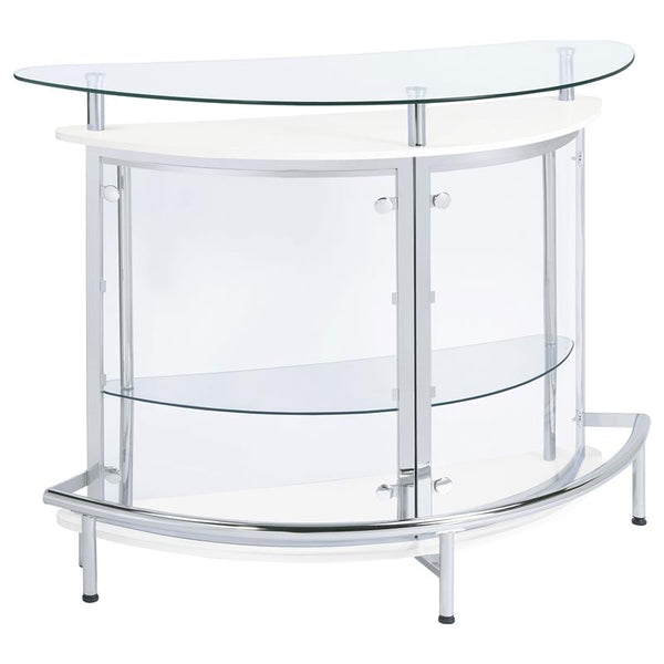 Amarillo 2-tier Bar Unit White and Chrome - 101066