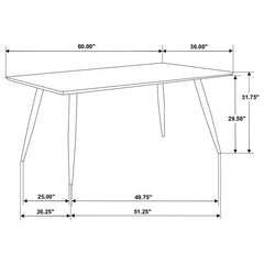 Zetta Rectangular Dining Table Black and Gold - 190341