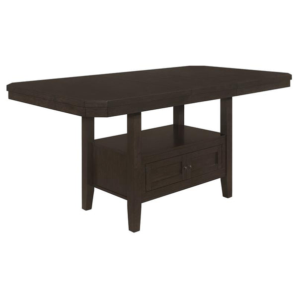 Prentiss Rectangular Counter Height Table with Butterfly Leaf Cappuccino - 193108