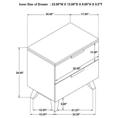 Nathan 2-drawer Nightstand Grey - 224602