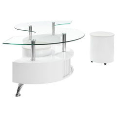 Buckley 3-piece Coffee Table and Stools Set White High Gloss - 703400