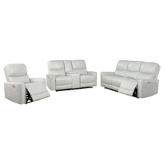 Greenfield 3-piece Power Reclining Sofa Set Ivory - 610261P-S3