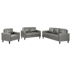 Ruth 3-piece Upholstered Track Arm Sofa Set Grey - 508365-S3