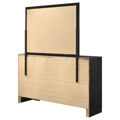 Miranda 7-drawer Dresser with Mirror Black and Rhinestone - 206363M