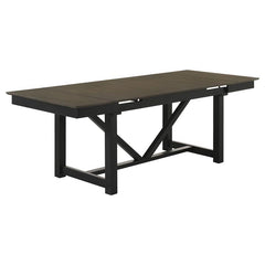 Malia 7-piece Rectangular Dining Table Set with Refractory Extension Leaf Beige and Black - 122341-S7