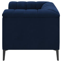 Chalet Upholstered Tuxedo Arm Tufted Chair Blue - 509213