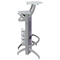 Dallas 2-shelf Home Bar Silver and Frosted Glass - 100135