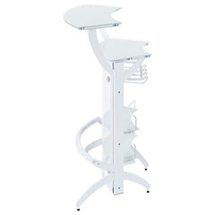 Dallas 2-shelf Home Bar White and Frosted Glass - 182136