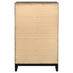 Watson 5-drawer Chest Grey Oak and Black - 212425