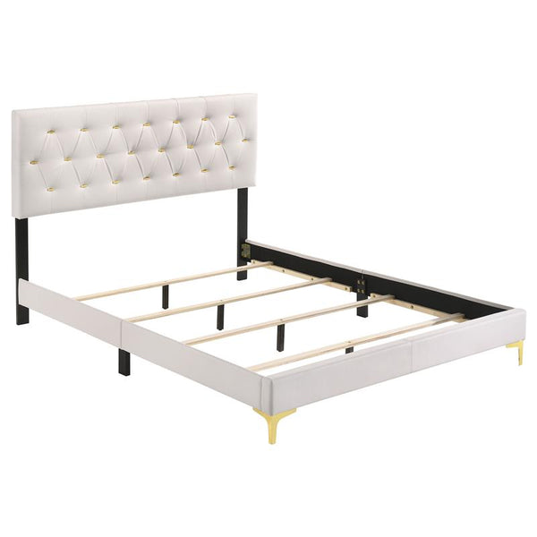 Kendall Upholstered Eastern King Panel Bed White - 224401KE