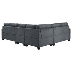 Georgina 4-piece Upholstered Modular Sectional Steel Grey - 551701-SET