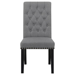 Sherry 5-piece Round Dining Set with Grey Fabric Chairs - 115490-S5G