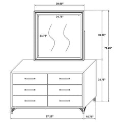 Lucia 6-drawer Dresser with Mirror White - 224733M