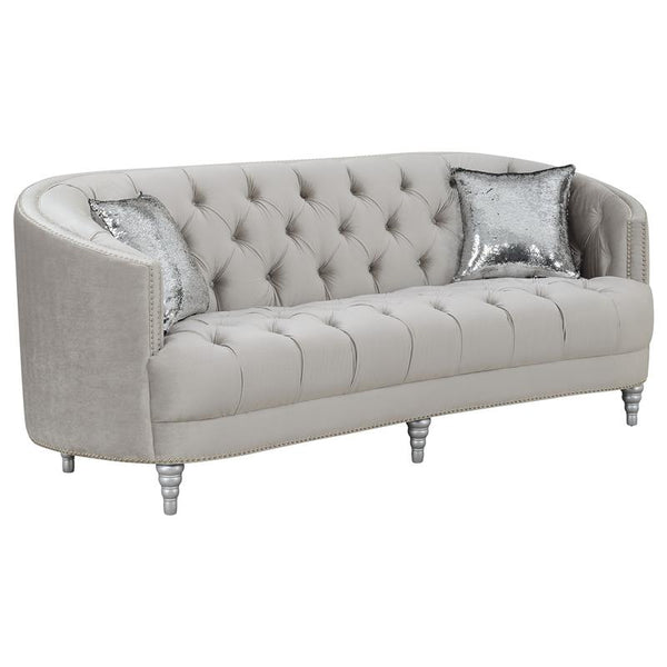 Avonlea Upholstered Sloped Arm Sofa Grey Velvet - 508461