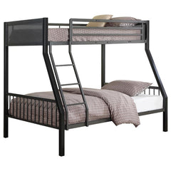 Meyers Metal Twin Over Full Bunk Bed with Twin Loft Black - 460391-S2