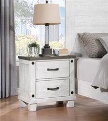 Lilith 2-drawer Nightstand Distressed White - 224472