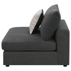 Serene Upholstered Armless Chair Charcoal - 551324