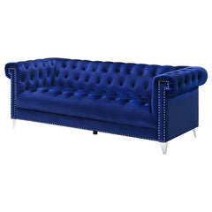 Bleker Upholstered Tuxedo Arm Tufted Sofa Blue - 509481