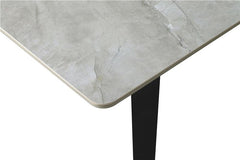 Mina Rectangular Dining Table Grey Ceramic and Sandy Black - 193831