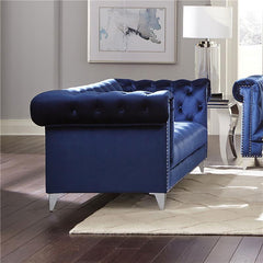 Bleker Upholstered Tuxedo Arm Tufted Loveseat Blue - 509482
