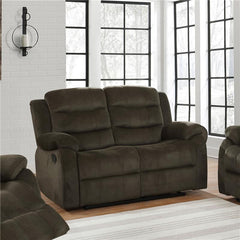Rodman Upholstered Padded Arm Reclining Loveseat Olive Brown - 601882