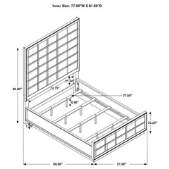 Durango Wood Eastern King Panel Bed Smoked Peppercorn - 223261KE
