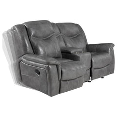 Conrad Upholstered Padded Arm Glider Loveseat Grey - 650355