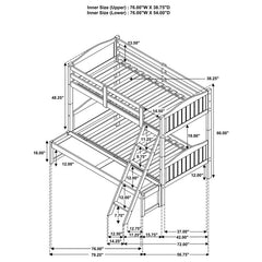 Arlo Wood Twin Over Full Bunk Bed Espresso - 405054BRN