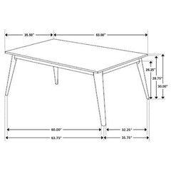 Everett 6-piece Faux Marble Top Dining Table Natural Walnut and Grey - 192761-S6