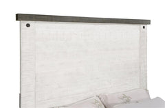 Lilith Wood Eastern King Panel Bed Distressed White - 224471KE