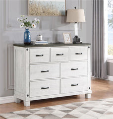 Lilith 7-drawer Dresser Distressed White - 224473