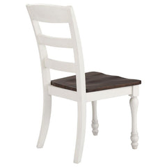 Madelyn Ladder Back Side Chairs Dark Cocoa and Coastal White (Set of 2) - 110382