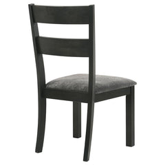 Jakob Upholstered Side Chairs with Ladder Back (Set of 2) Grey and Black - 115132