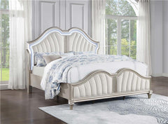 Evangeline Wood California King LED Panel Bed Silver Oak - 223391KW