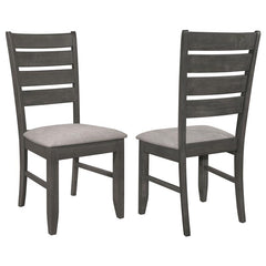 Dalila Ladder Back Side Chair (Set of 2) Grey and Dark Grey - 102722GRY
